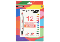 GRAPH'IT GO ESSENTIAL Set of 12 Acrylic Markers