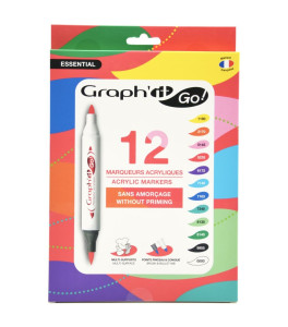 GRAPH'IT GO ESSENTIAL Zestaw 12 markerów akrylowych