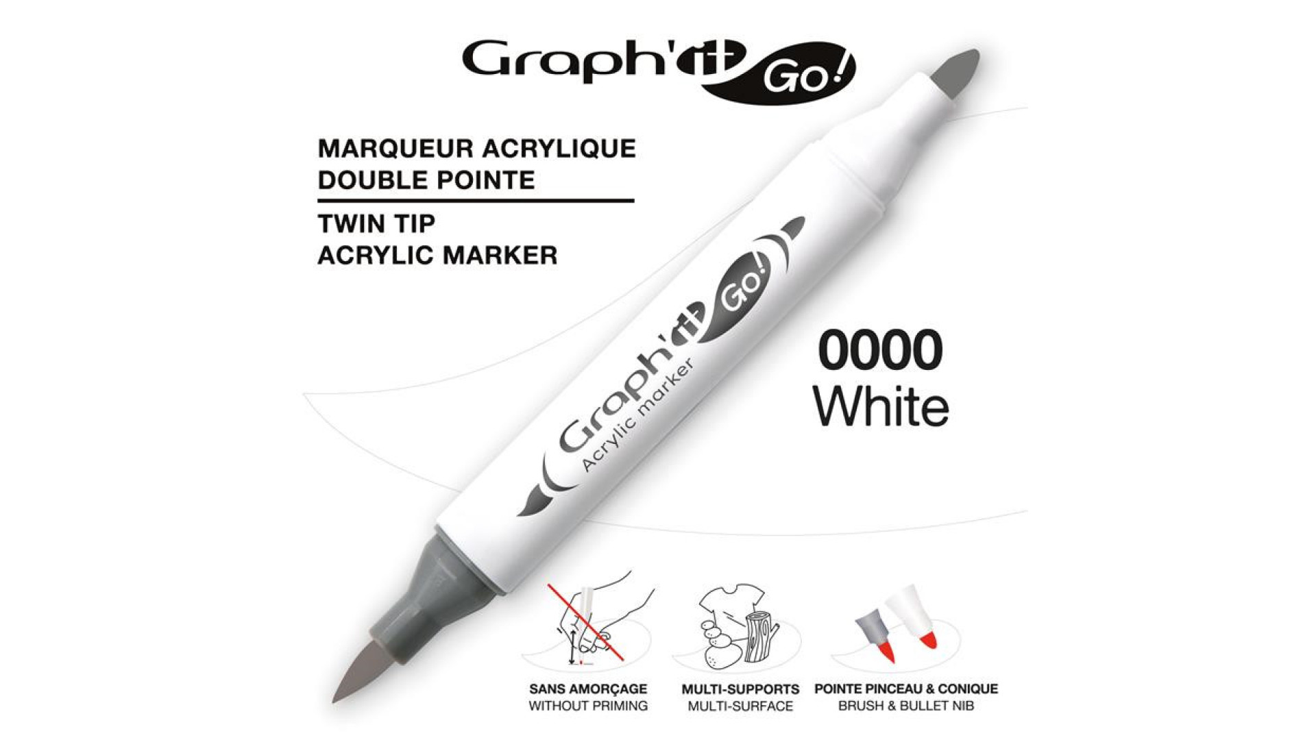 GRAPH'IT GO ESSENTIAL Marker akrylowy White 0000