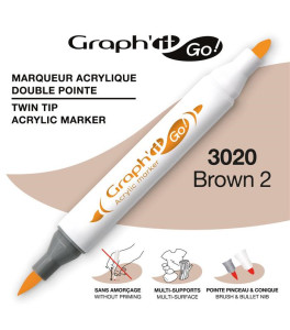 GRAPH'IT GO ESSENTIAL Acrylic Marker Brown-2 3020