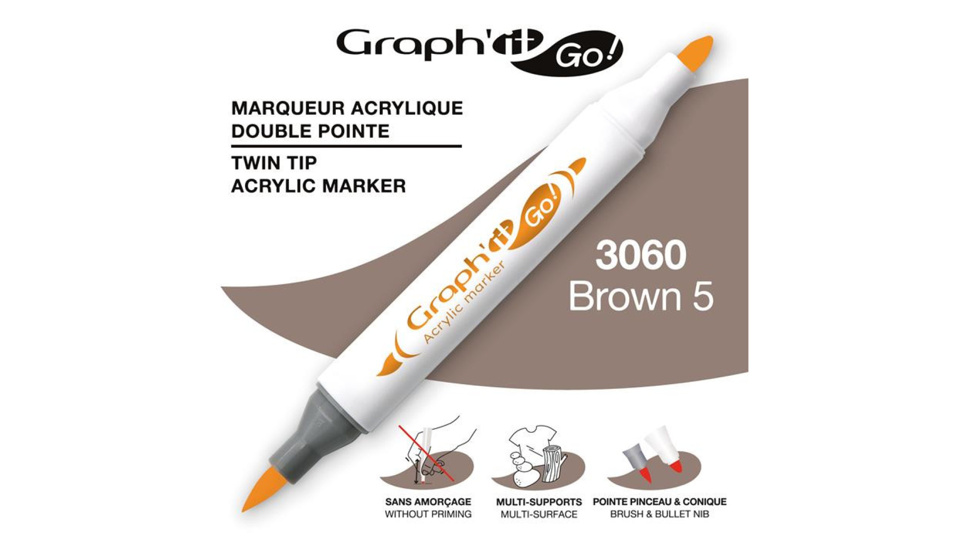 GRAPH'IT GO ESSENTIAL Marker akrylowy Brown-5 3060
