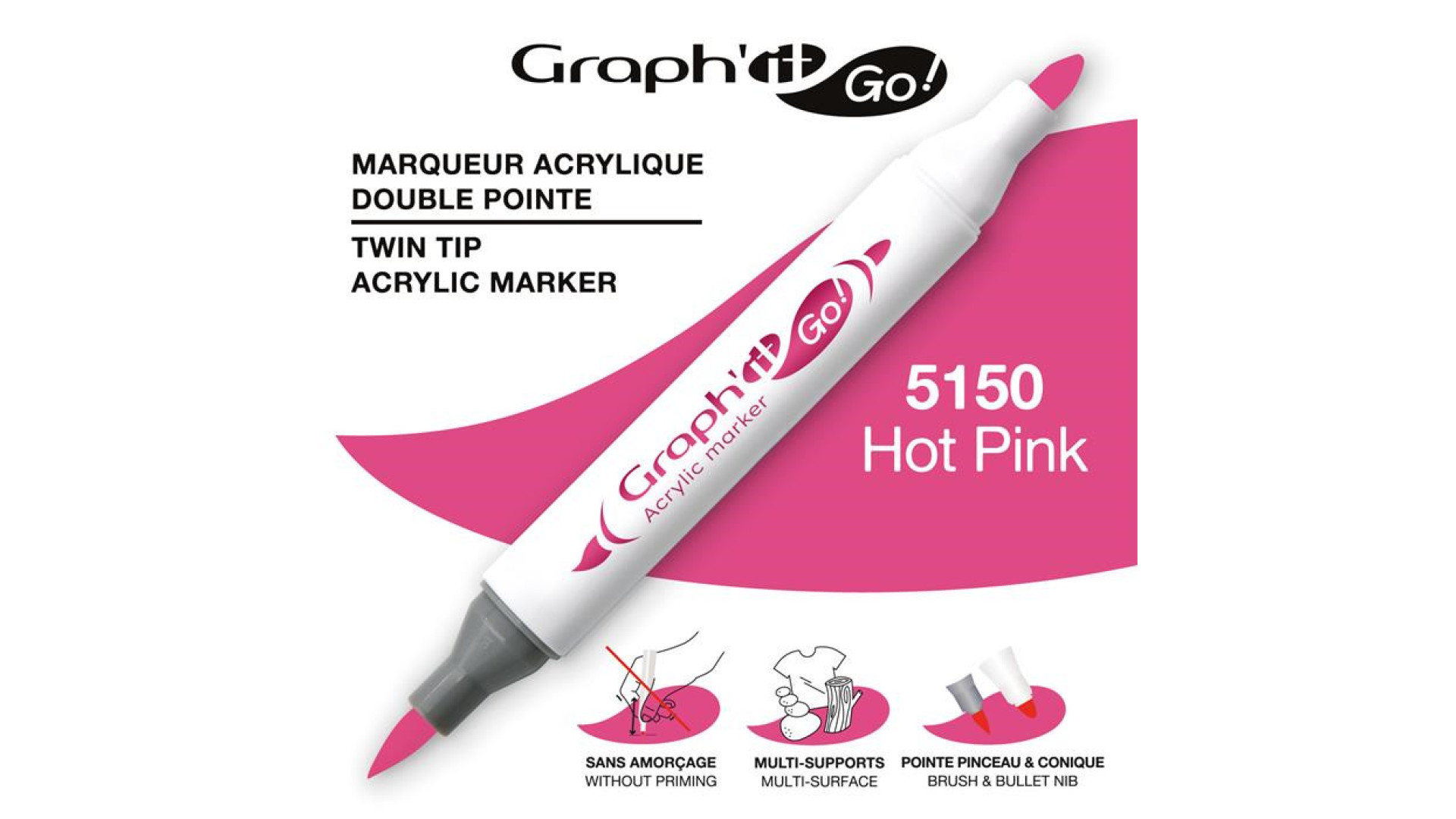 GRAPH'IT GO ESSENTIAL Marker akrylowy Hot Pink 5150