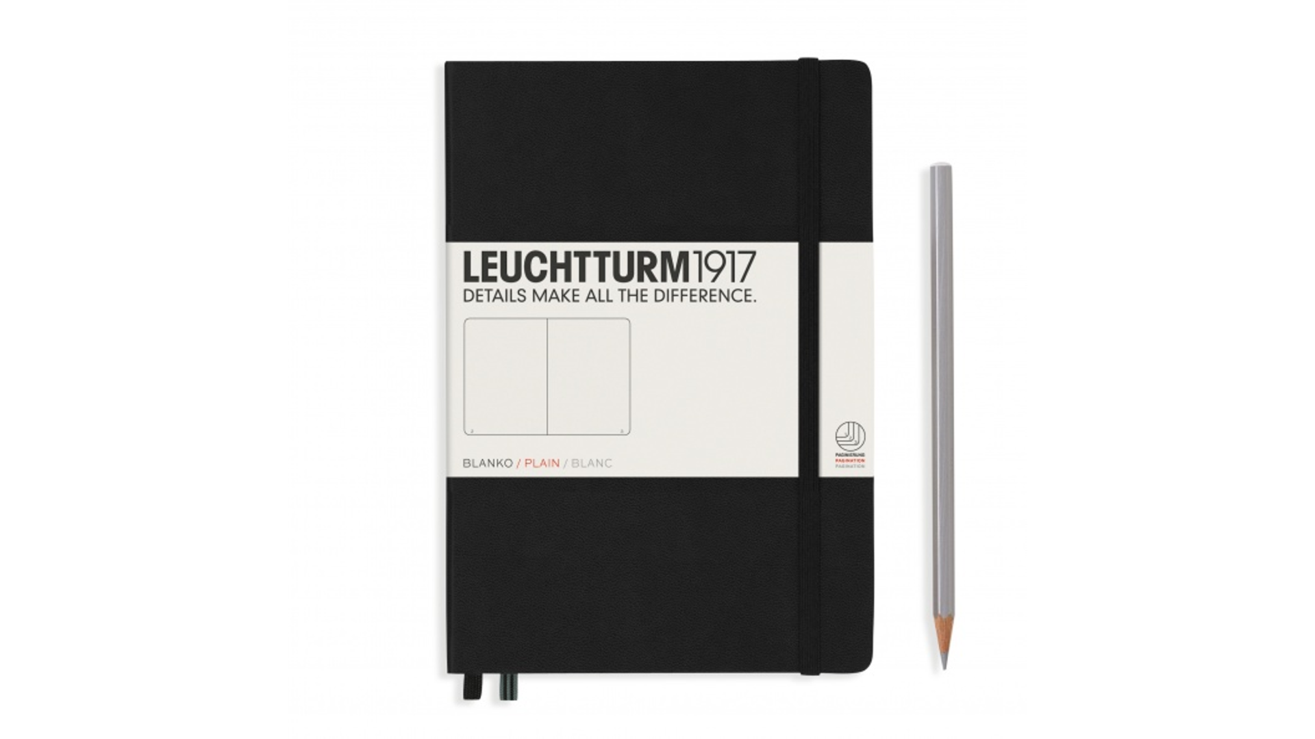 Leuchtturm1917 Notebook Medium A5 80 g, Black, plain