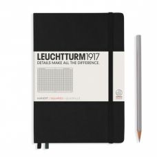 Leuchtturm1917 Notatnik Medium A5 80 g, Czarny, kratka