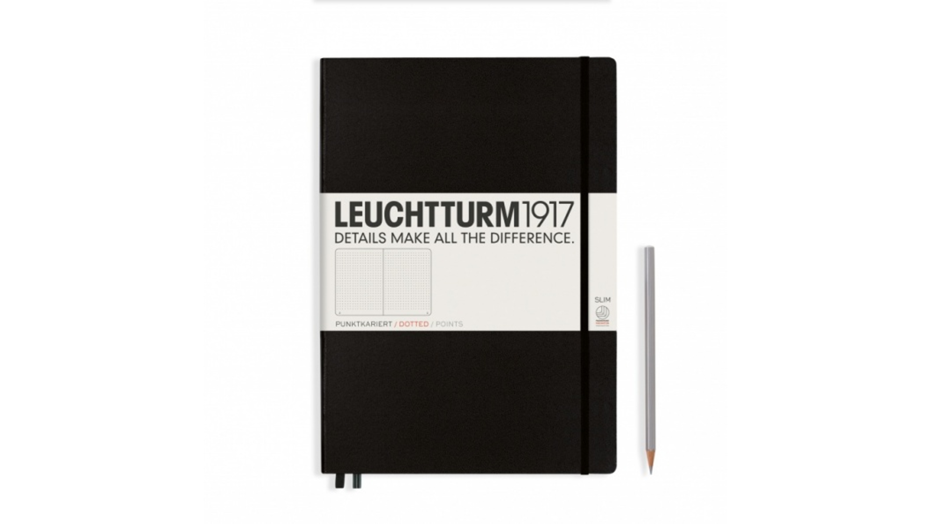 Leuchtturm1917 Notatnik Master Slim A4+ 100 g, Czarny, kropka