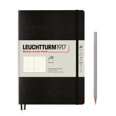 Leuchtturm1917 Notatnik Medium A5 80 g, Czarny, kropka (miękka okładka)
