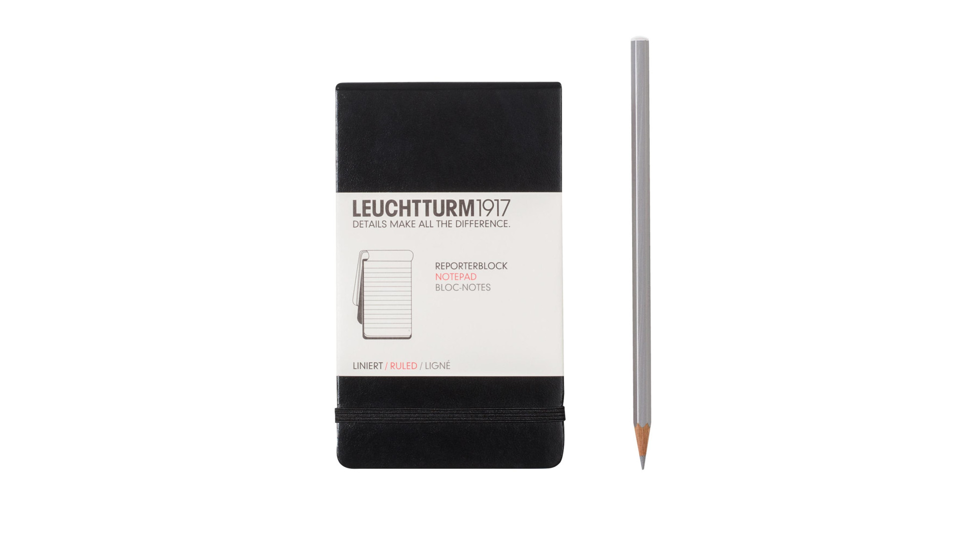 Leuchtturm1917 Notatnik Reporterski A6 80 g, Czarny, linia