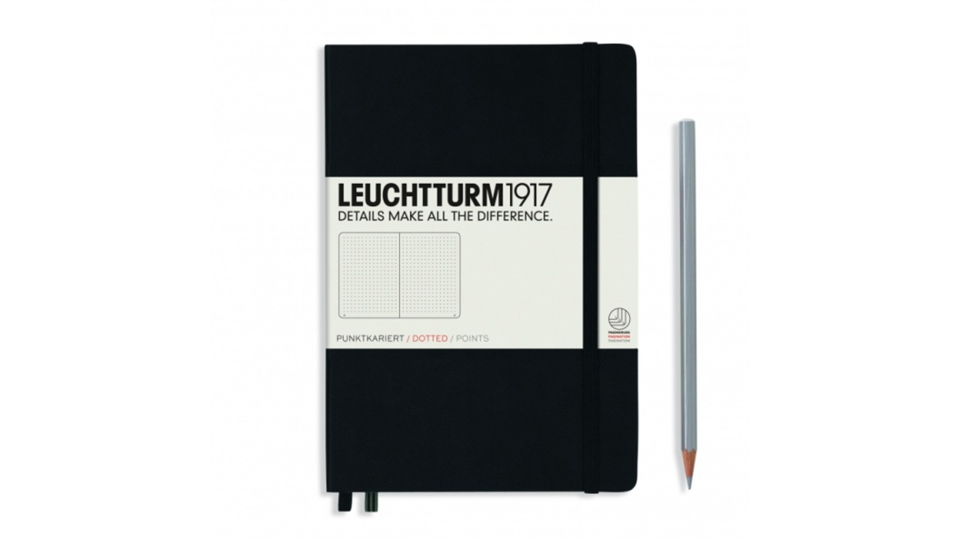 Leuchtturm1917 Notebook Medium A5 80 g, Black, dotted