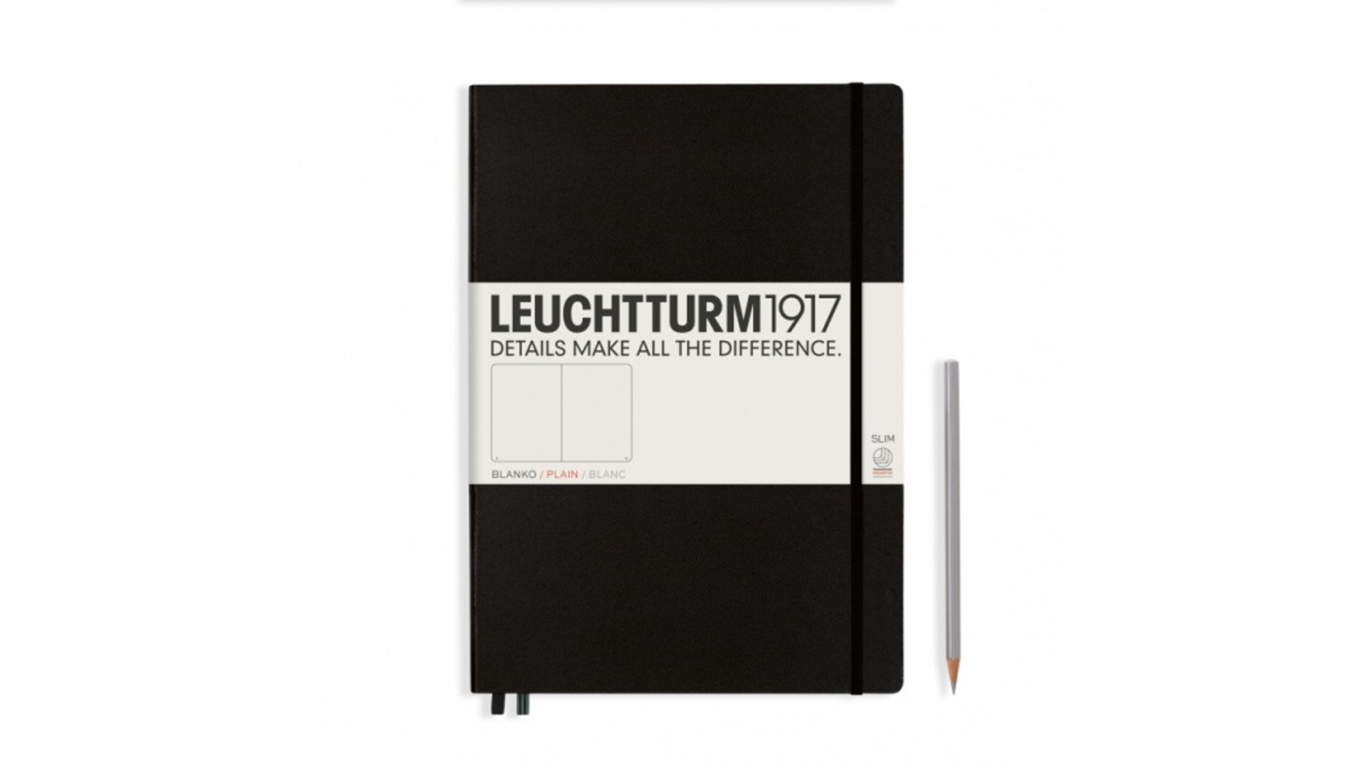 Leuchtturm1917 Notatnik Master Slim A4+ 100 g, Czarny, gładki
