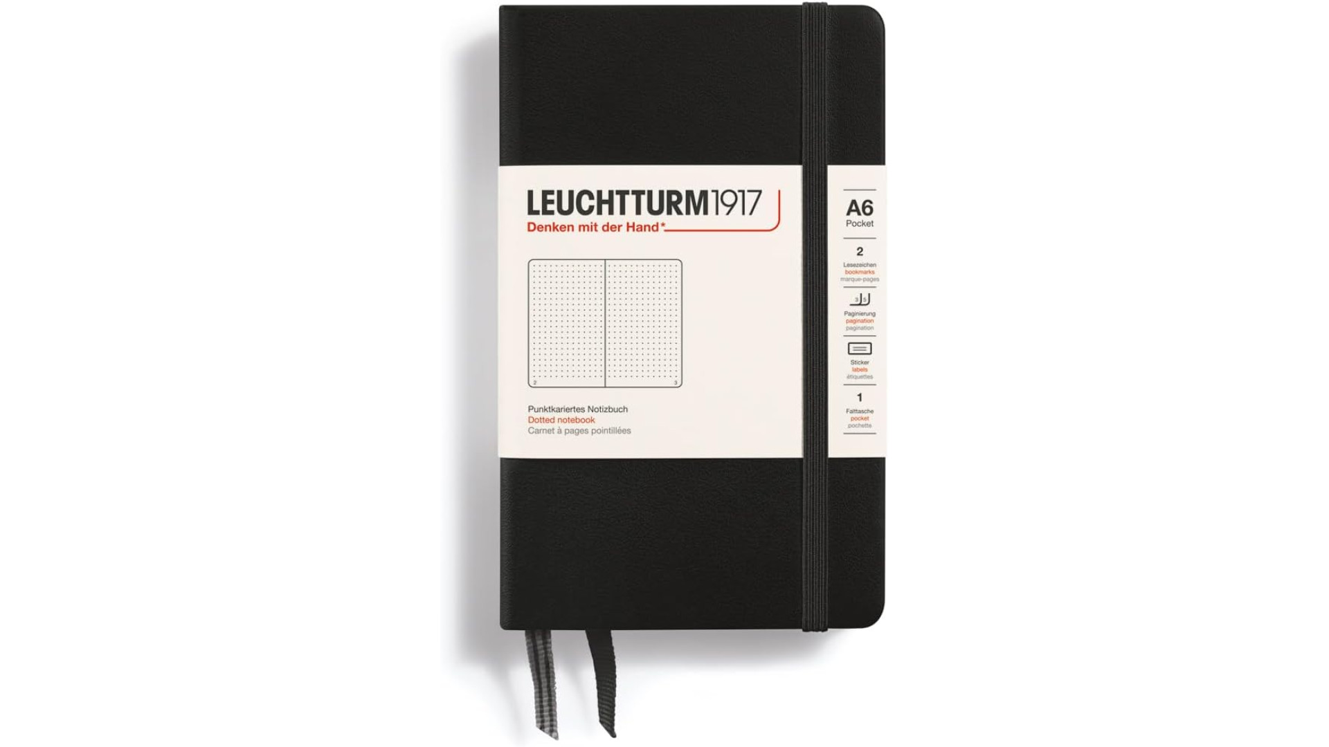 Leuchtturm1917 Notebook Pocket A6 80 g, Black, dotted