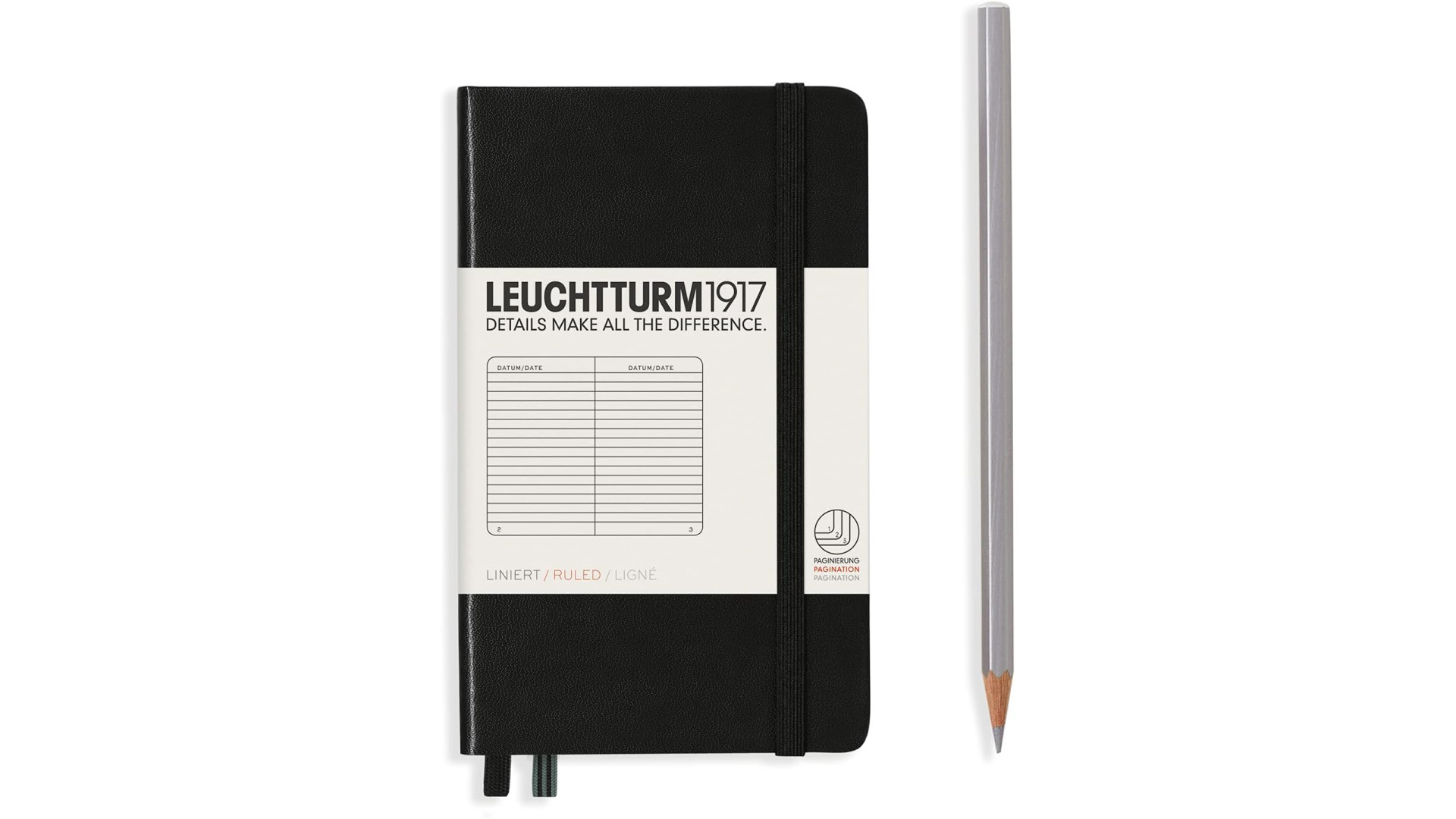 Leuchtturm1917 Notebook Pocket A6 80 g, Black, ruled