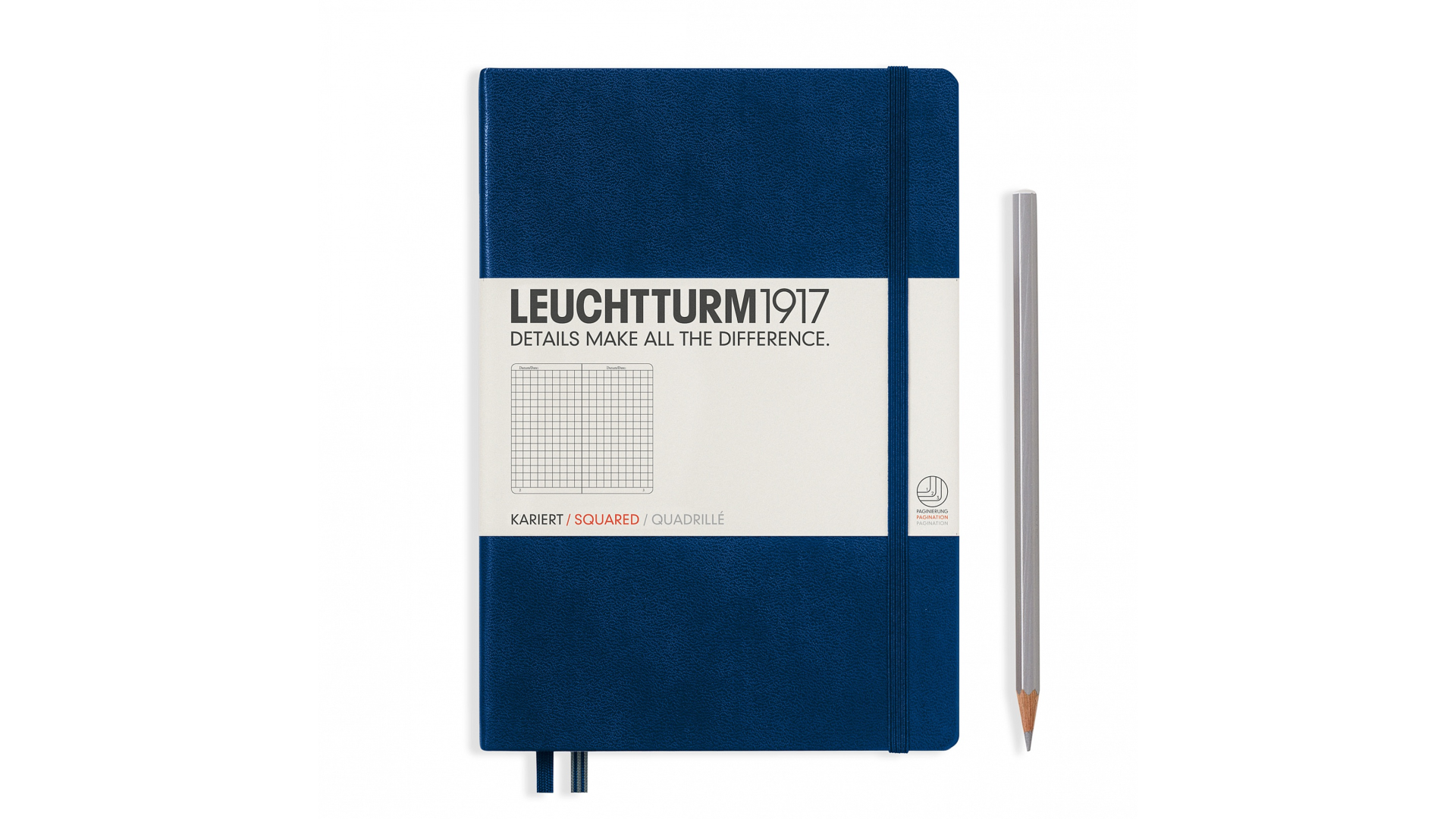 Leuchtturm1917 Notebook Medium A5 80 g, Navy Blue, squared