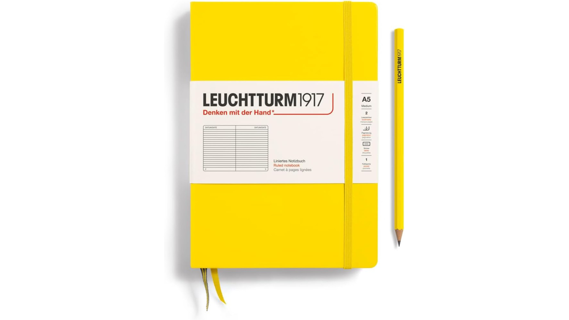 Leuchtturm1917 Notebook Medium A5 80 g, Lemon, ruled