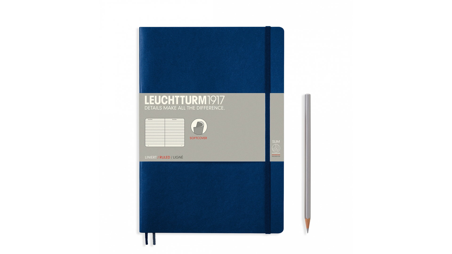 Leuchtturm1917 Notebook Composition B5 80 g, Navy Blue, ruled (soft cover)