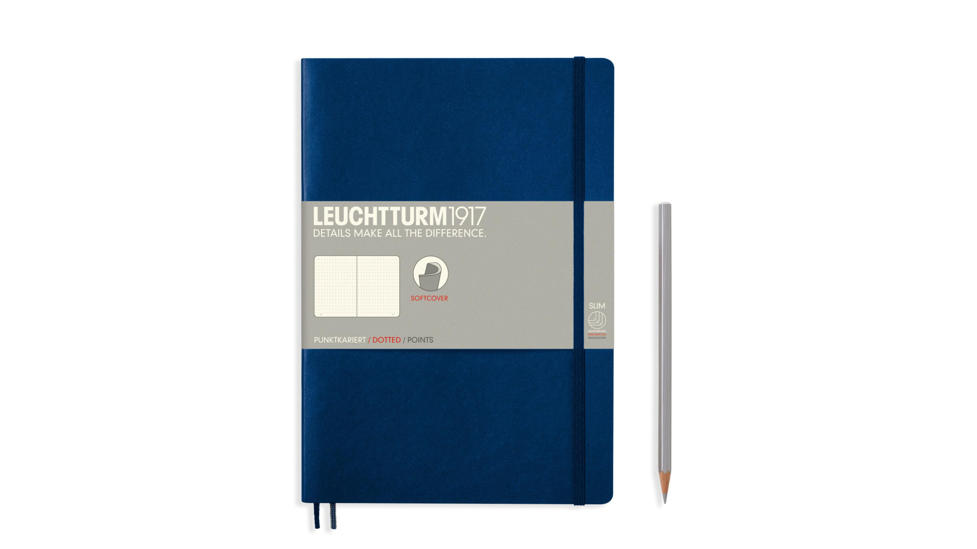 Leuchtturm1917 Notatnik Composition B5 80 g, Granatowy, kropka (miękka okładka)