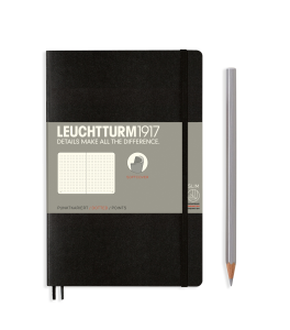 Leuchtturm1917 Notatnik Paperback B6+ 80 g, Czarny, kropka (miękka okładka)