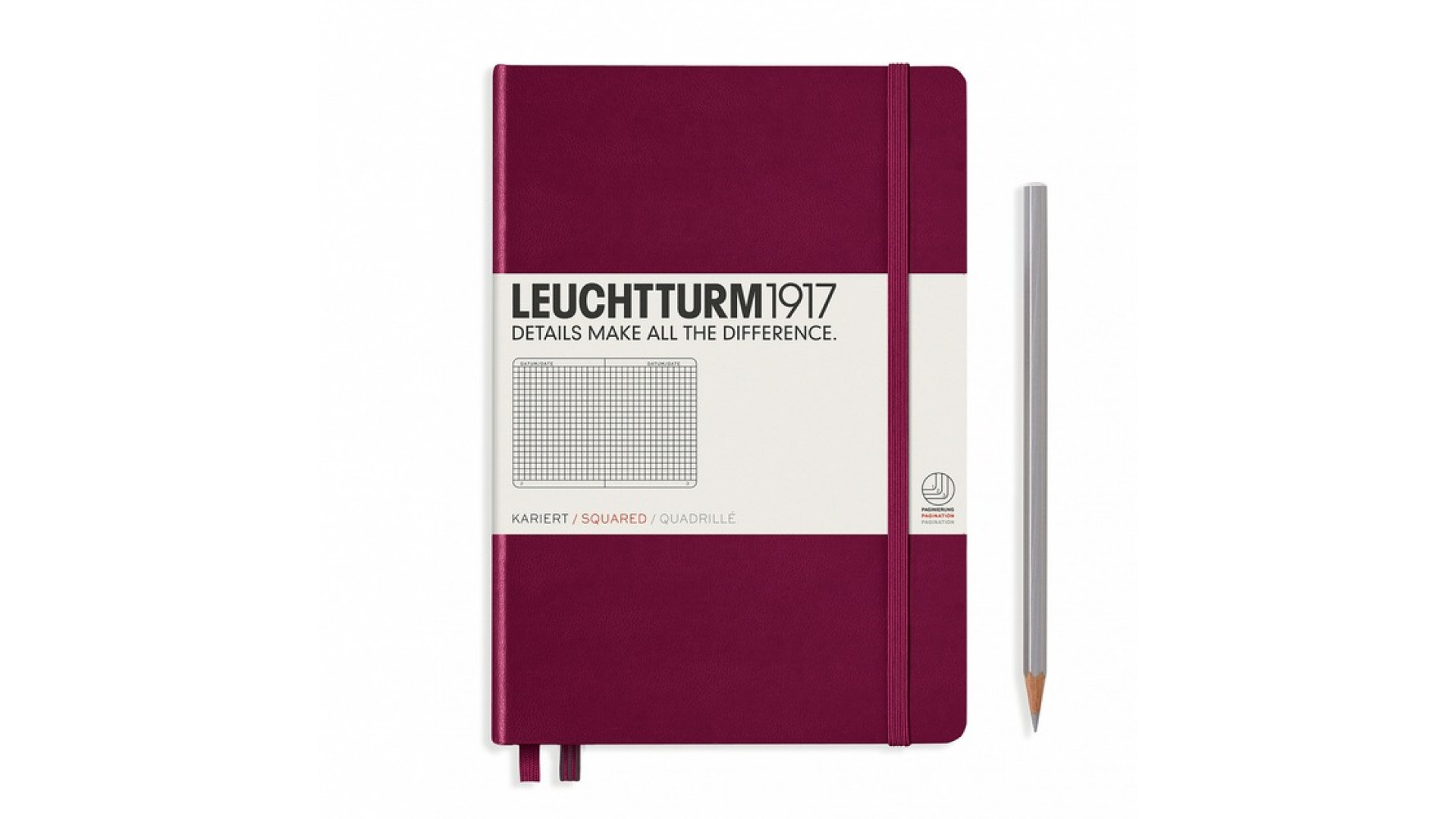 Leuchtturm1917 Notebook Medium A5 80 g, Port Red, squared