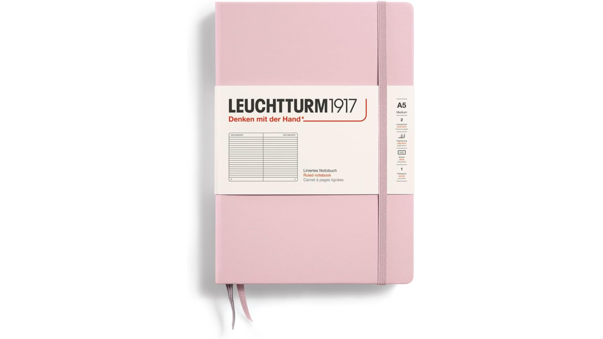 Leuchtturm1917 Notebook Medium A5 80 g, Powder, ruled