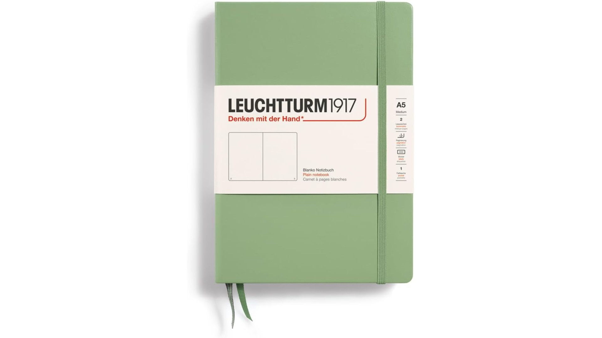 Leuchtturm1917 Notebook Medium A5 80 g, Sage, plain
