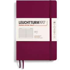 Leuchtturm1917 Notatnik Medium A5 80 g, Bordowy, linia (miękka okładka)