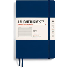 Leuchtturm1917 Notebook Medium A5 80 g, Navy Blue, ruled (soft cover)
