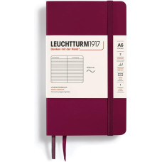 Leuchtturm1917 Notebook Pocket A6 80 g, Port Red, ruled (soft cover)