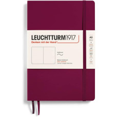 Leuchtturm1917 Notebook Medium A5 80 g, Port Red, plain (soft cover)