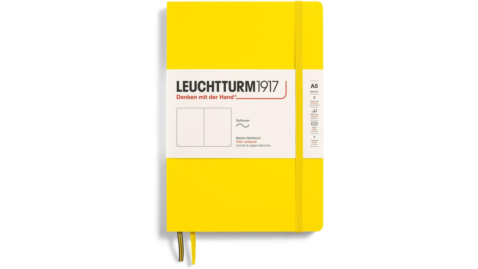 Leuchtturm1917 Notatnik Medium A5 80 g, Cytrynowy, gładki (miękka okładka)