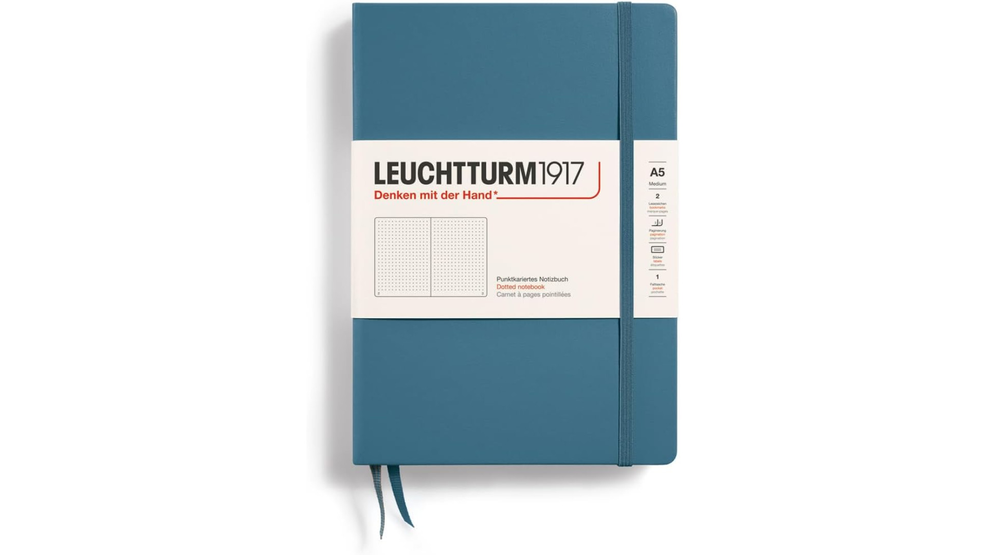 Leuchtturm1917 Notebook Medium A5 80 g, Stone Blue, dotted