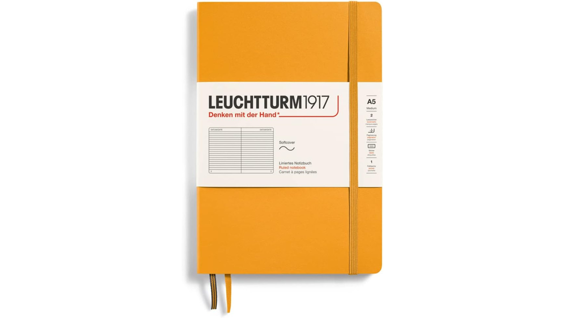 Leuchtturm1917 Notebook Medium A5 80 g, Rising Sun, ruled (soft cover)
