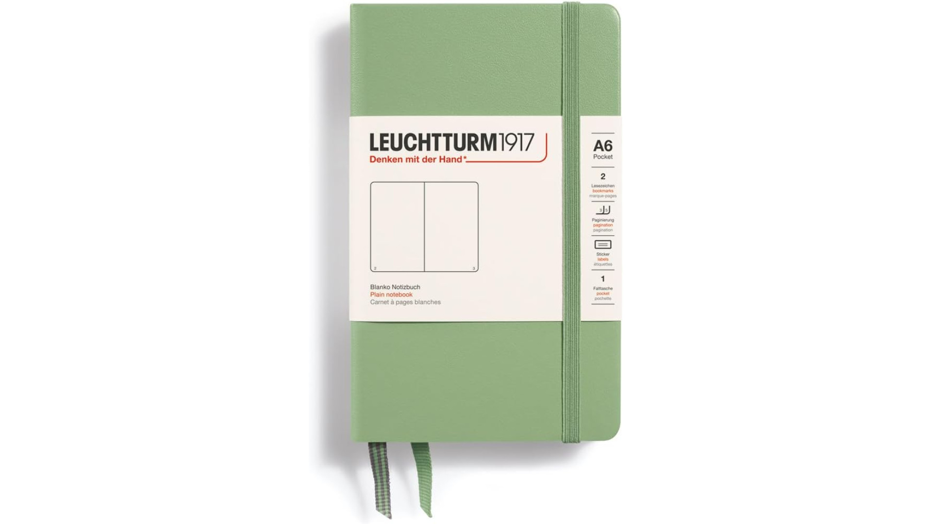 Leuchtturm1917 Notebook Pocket A6 80 g, Sage, plain