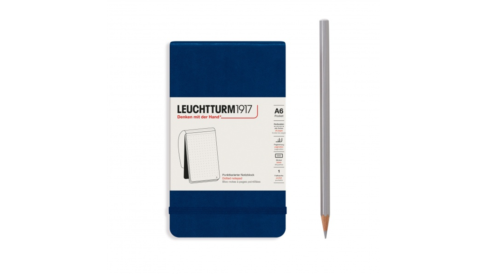 Leuchtturm1917 Notatnik Reporterski A6 80 g, Granatowy, kropka