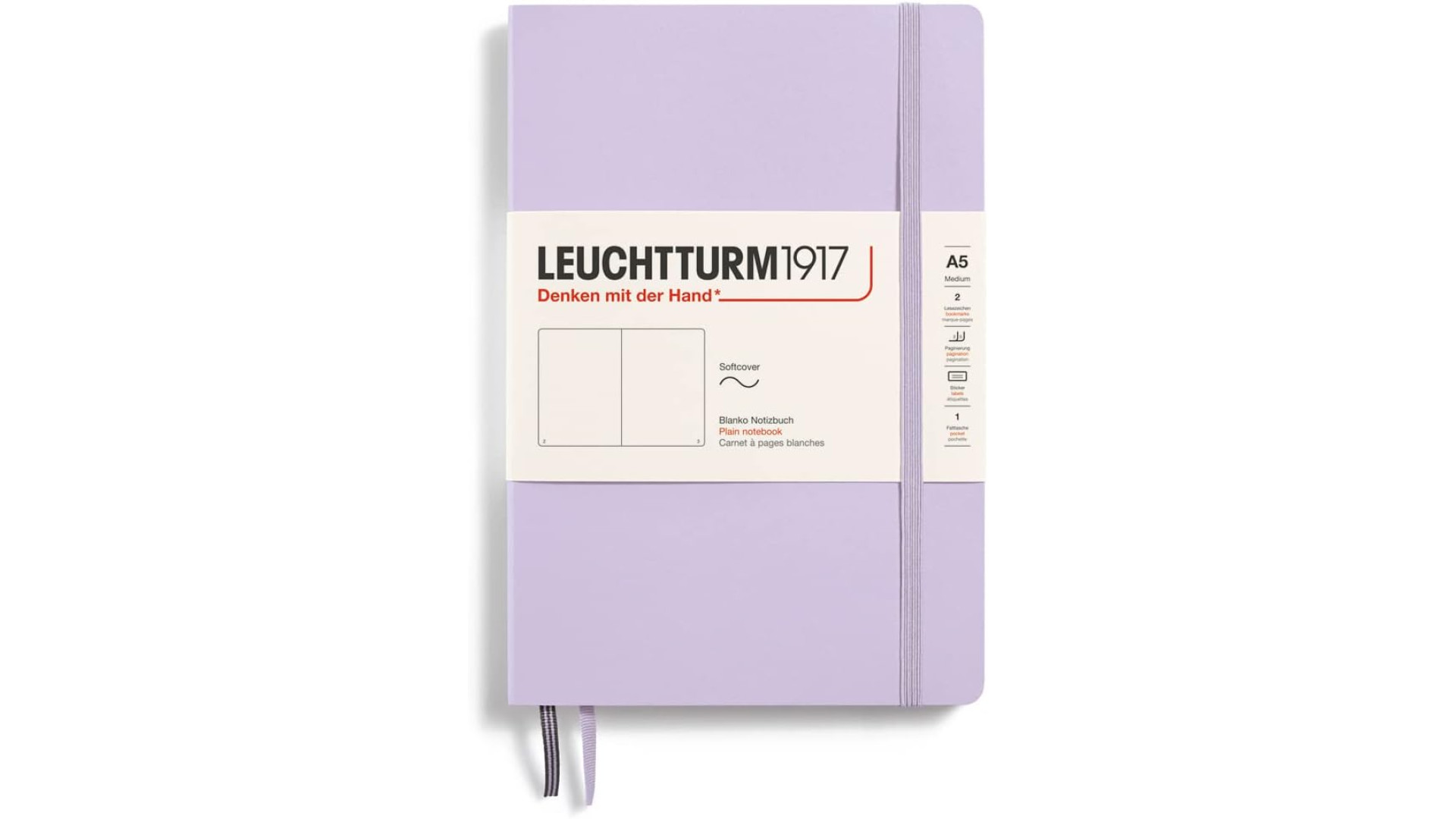Leuchtturm1917 Notebook Medium A5 80 g, Lilac, plain (soft cover)