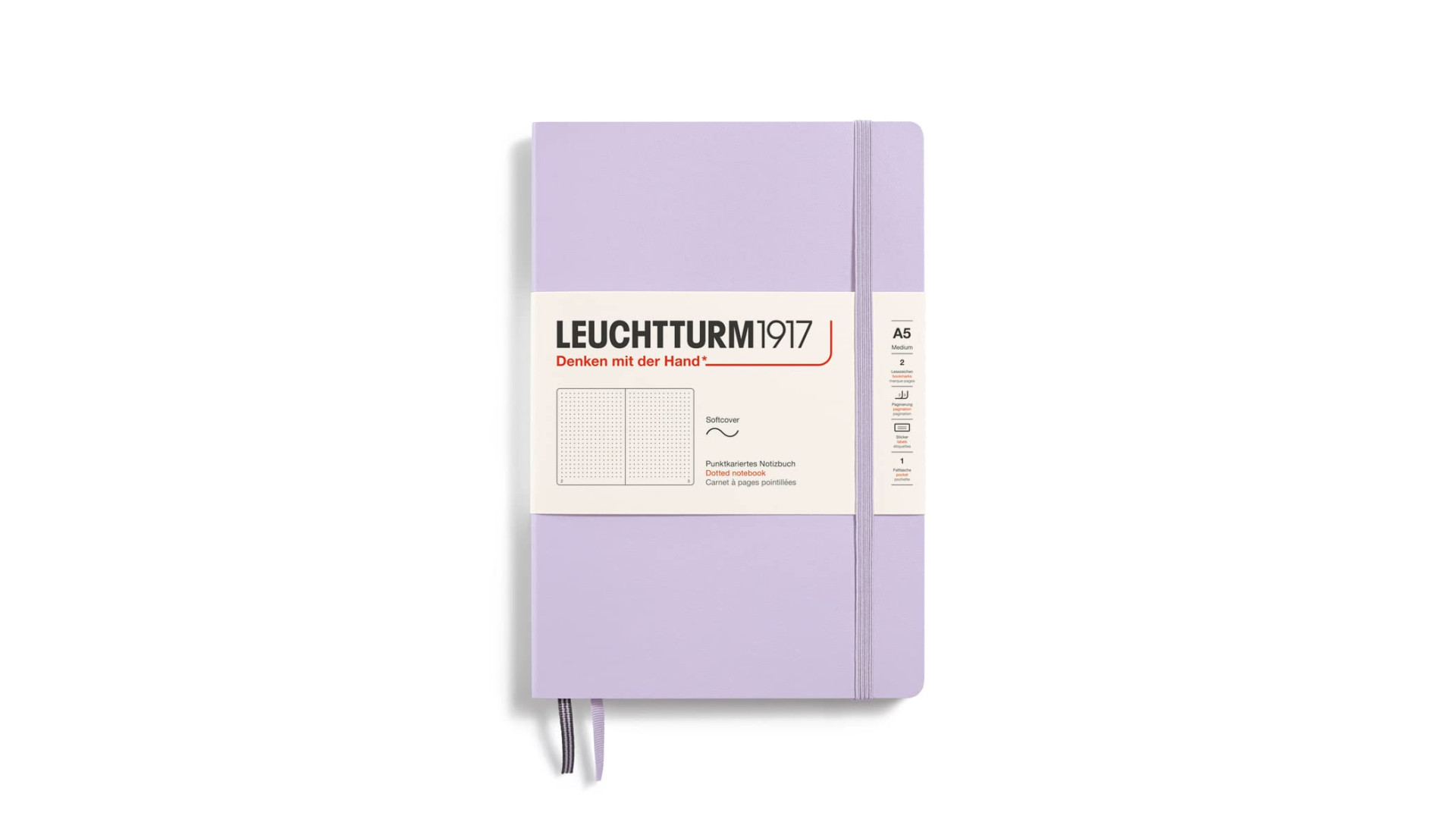 Leuchtturm1917 Notebook Medium A5 80 g, Lilac, dotted (soft cover)
