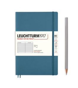 Leuchtturm1917 Notatnik Paperback B6+ 80 g, Stone Blue, linia (miękka okładka)