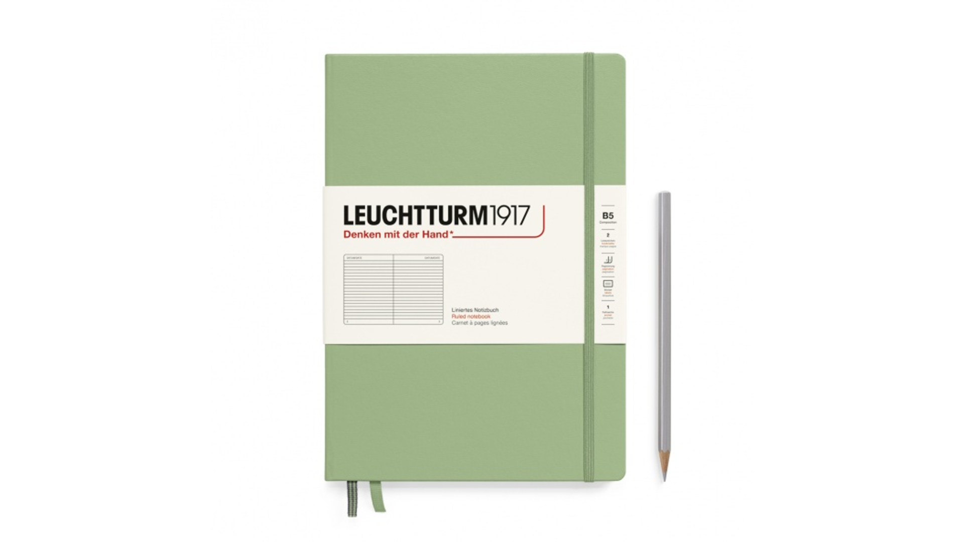Leuchtturm1917 Notatnik Composition B5 80 g, Sage, linia
