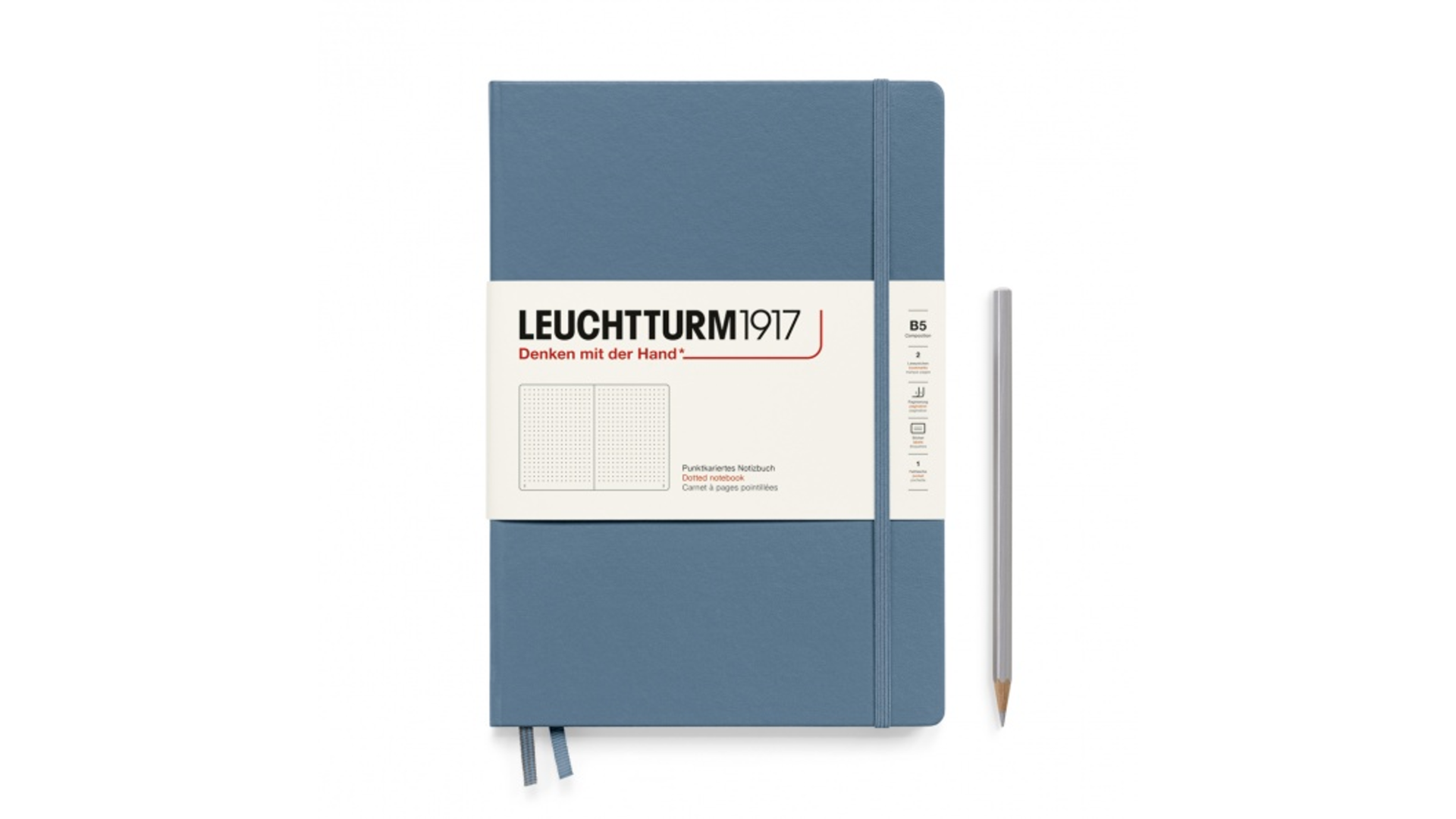 Leuchtturm1917 Notatnik Composition B5 80 g, Stone Blue, kropka