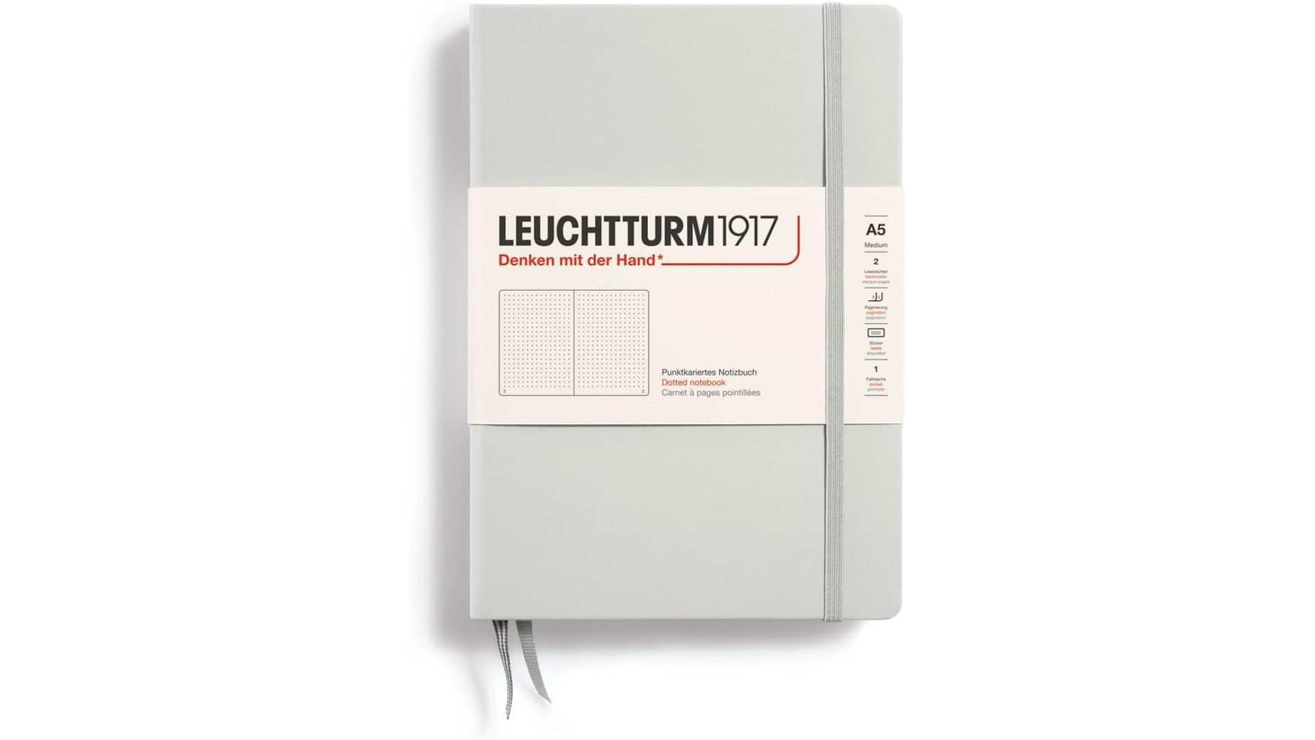 Leuchtturm1917 Notebook Medium A5 80 g, Light Grey, dotted