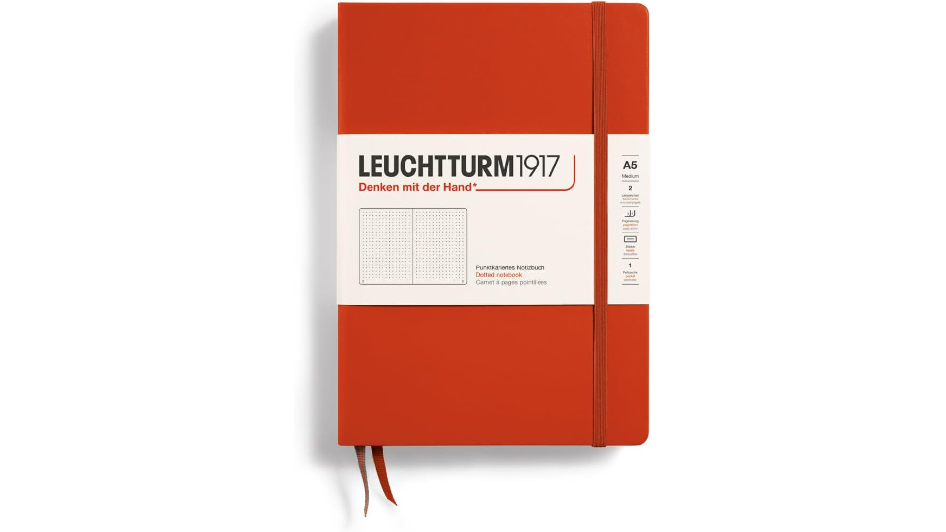 Leuchtturm1917 Notebook Medium A5 80 g, Fox Red, dotted