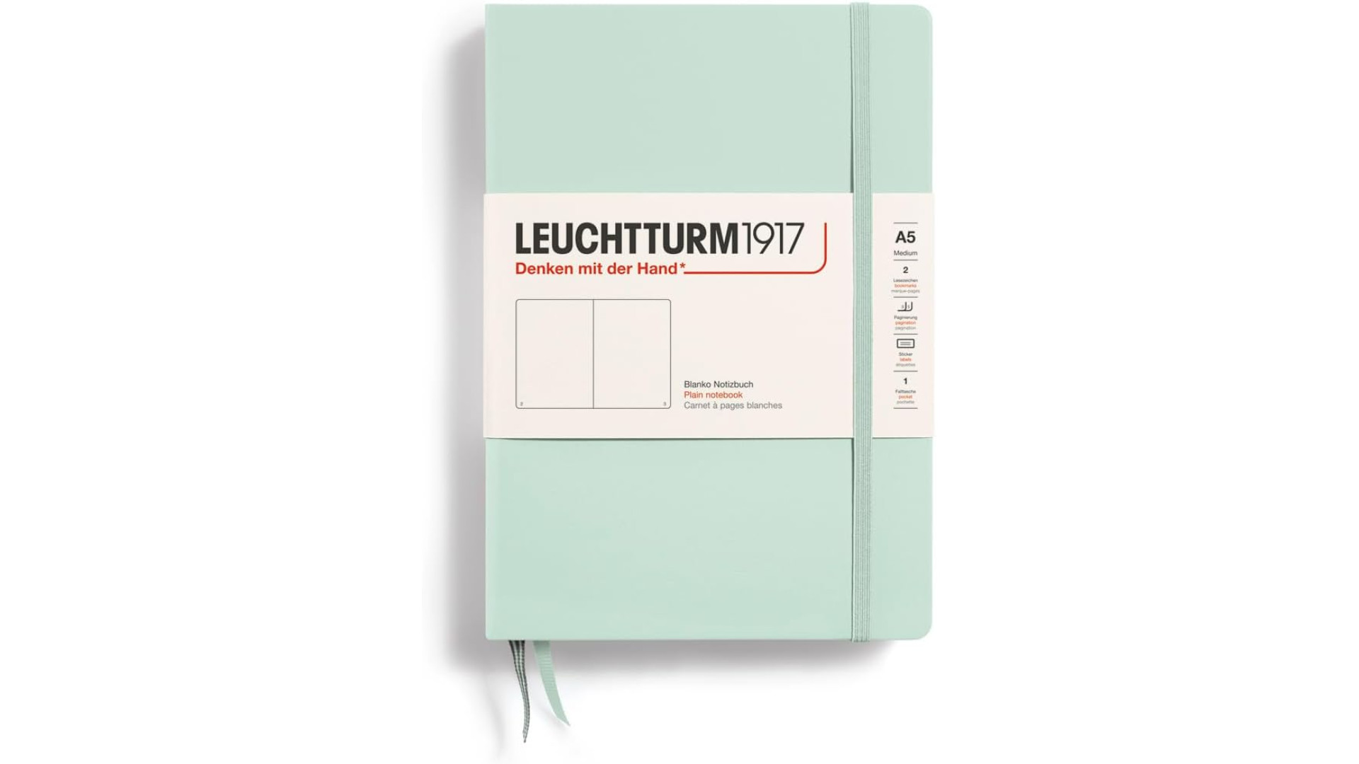 Leuchtturm1917 Notebook Medium A5 80 g, Mint Green, plain