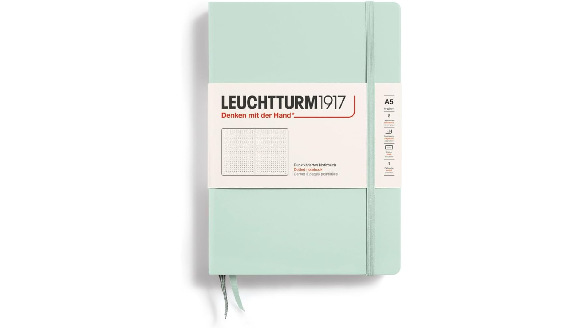 Leuchtturm1917 Notebook Medium A5 80 g, Mint Green, dotted