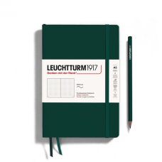 Leuchtturm1917 Notatnik Medium A5 80 g, Forest Green, kropka (miękka okładka)