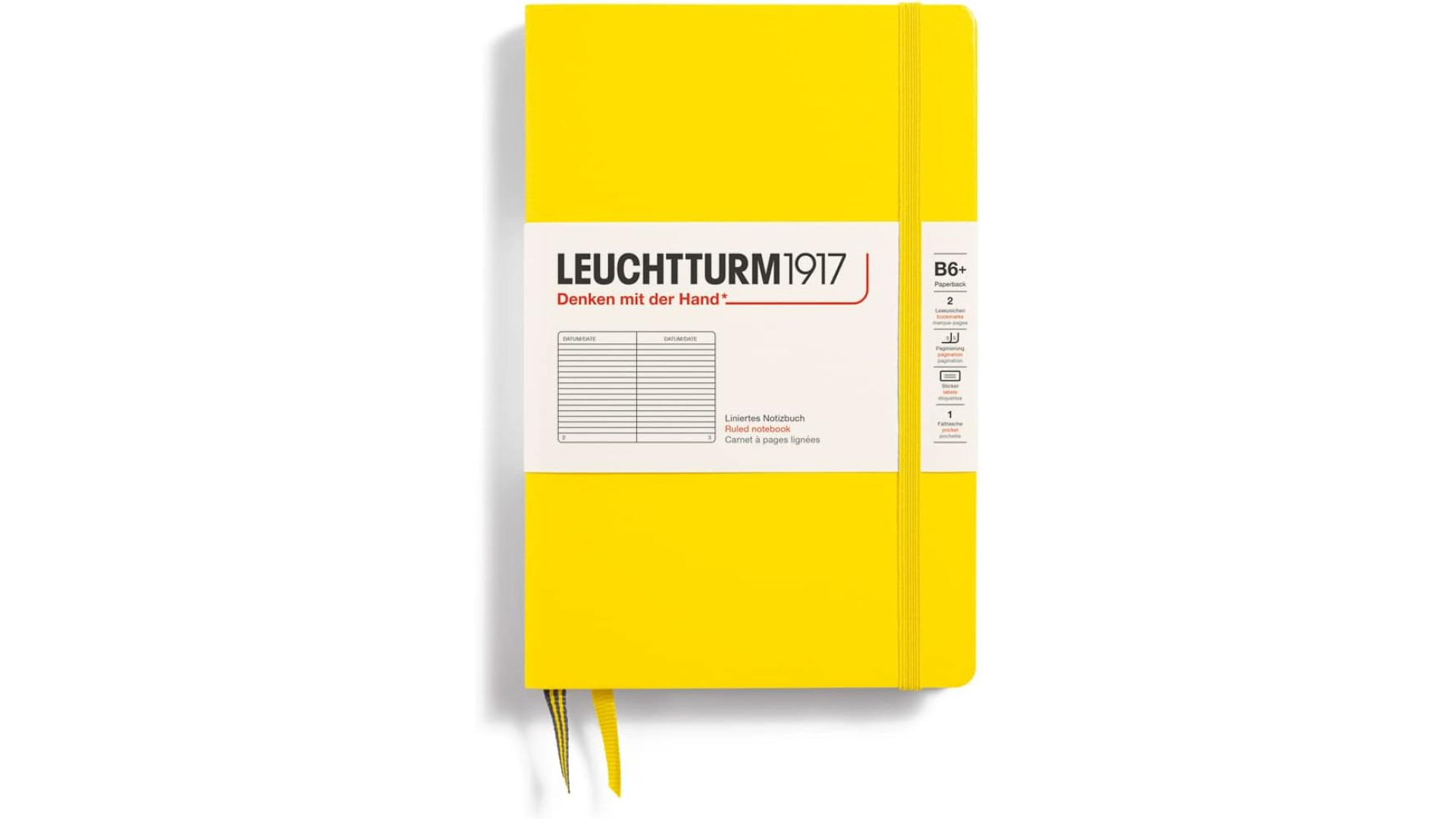 Leuchtturm1917 Notebook Paperback B6+ 80 g, Lemon, ruled