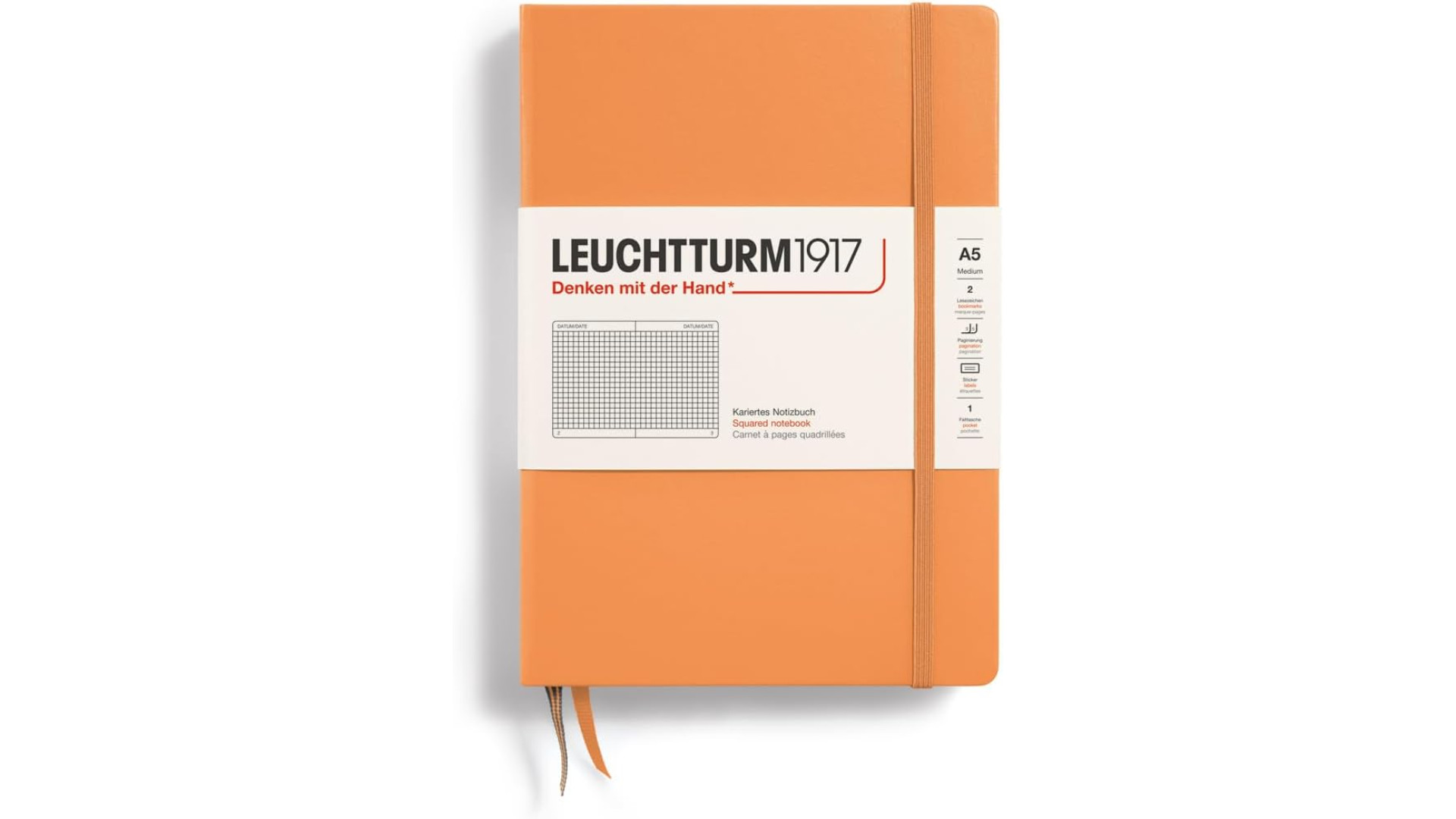 Leuchtturm1917 Notebook Medium A5 80 g, Apricot, squared