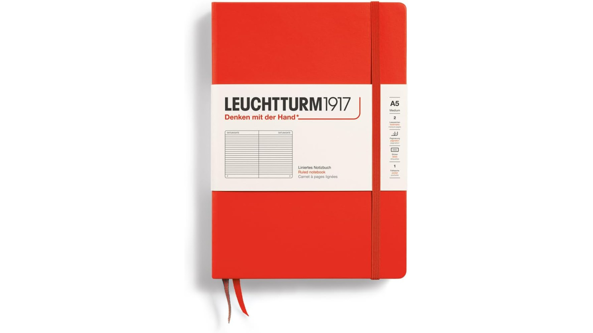 Leuchtturm1917 Notebook Medium A5 80 g, Lobster, ruled