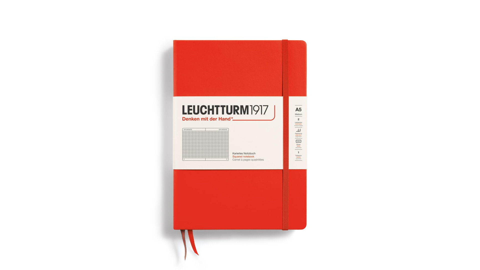 Leuchtturm1917 Notebook Medium A5 80 g, Lobster, squared