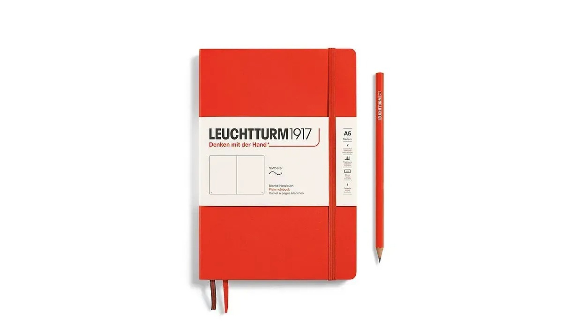 Leuchtturm1917 Notebook Medium A5 80 g, Lobster, plain (soft cover)