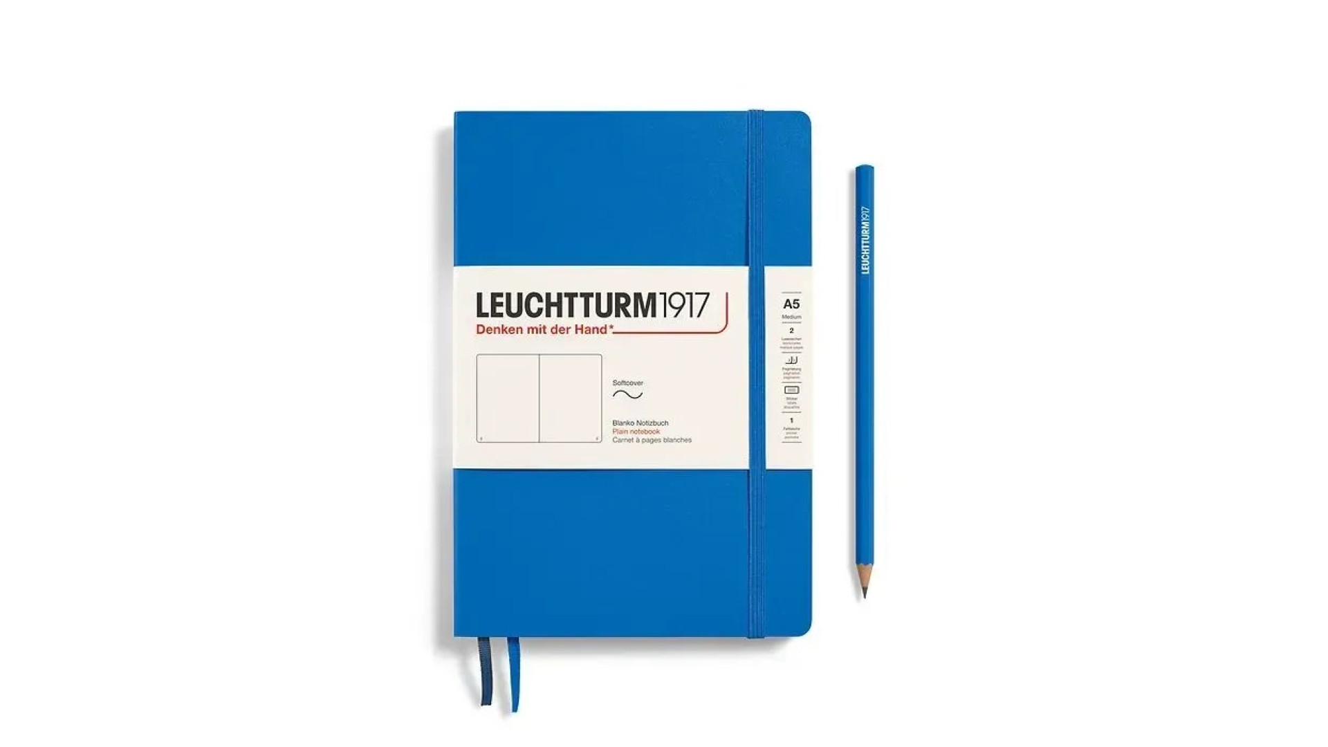 Leuchtturm1917 Notebook Medium A5 80 g, Sky, plain (soft cover)