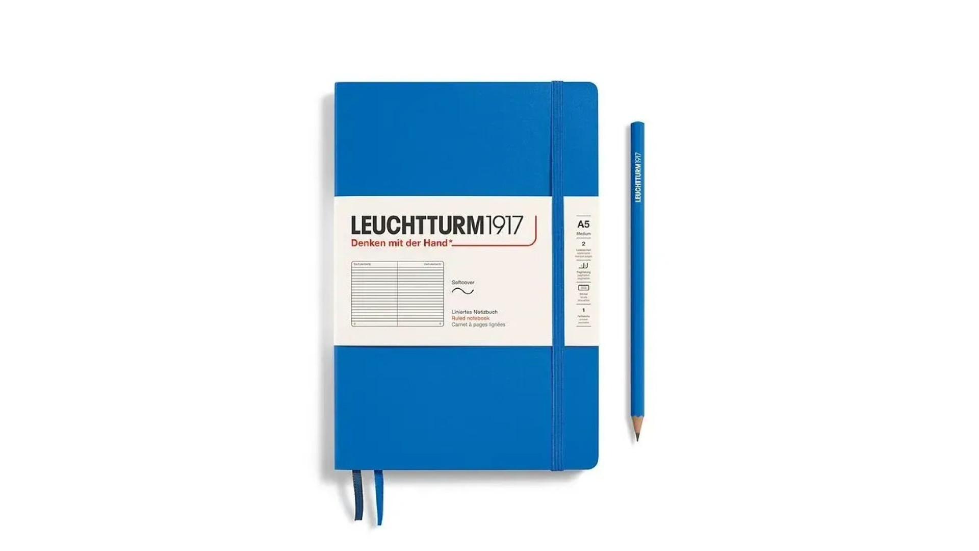 Leuchtturm1917 Notebook Medium A5 80 g, Sky, ruled (soft cover)