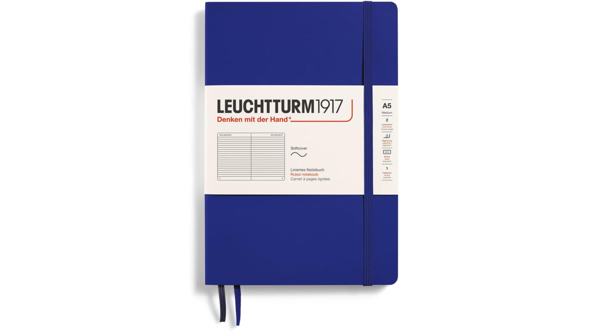 Leuchtturm1917 Notatnik Medium A5 80 g, Ink, linia (miękka okładka)